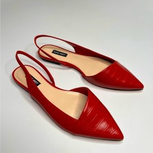 Nine West beads sling back point toe flats